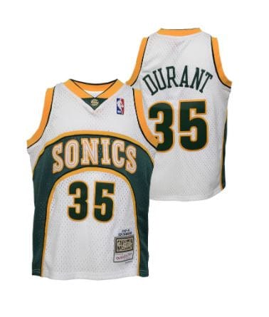 Youth Kevin Durant Seattle Supersonics Mitchell & Ness NBA 2008 White Throwback Jersey - Unisex